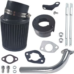Upgrade 62mm air filter Adapter Exhaust Pipe kit fit for Predator 301cc 420cc for honda GX340 GX390 11Hp 13Hp Engine Mini Bike Go Kart Golf Cart Lawn mower Parts Silver