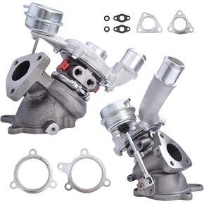 Left & Right Turbo Turbocharger w/Wastegate Actuator & Gasket Compatible with Ford Explorer Flex Police Interceptor Taurus, for Lincoln MKS MKT 3.5L 2010-2019, Replace# AA5E-9G438-GD 790317-0006
