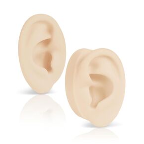2 PCS نموذج أذن سيليكون ناعم ، أذن وهمية مرنة اليسار واليمين لعرض الأقراط ، نموذج أذن واقعي لممارسة الثقب ، أداة تعليم الوخز بالإبر (لون البشرة المتوسطة)