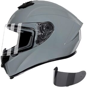 TRIANGLE Motorcycle Helmet for Adults, Full Face Motorcycle Helmet with Tinted and Clear Visor Meet Dot Approved