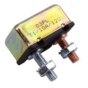 12V Universal Automatic Reset Stud Type Circuit Breaker 10A, No Bracket 1Pack (10A)