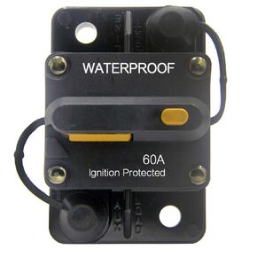 ZOOKOTO 12V-42VDC Waterproof 50A-300A Circuit Breaker with Manual Reset Inline Fuse Inverter Fuse Holder for Marine Trolling Motors Boat ATV Manual Power（250A）
