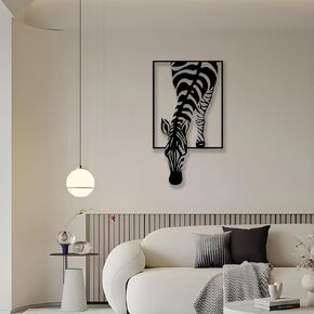 Zebras Metal Wall Art Zebras Rustic Wall Decor for home Bathroom Office Living Room Sculptures Geometric Animal Wall Sculpture -"13.78 x 7.87"in