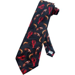 رجالي المأكولات البحرية عشاء سرطان البحر جراد البحر الروبيان necktie | أسود | ربطة عنق