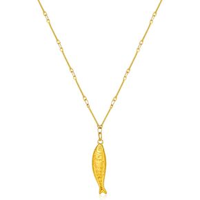 Beach Charm Necklaces Gold Fish Drop Necklace for Women Dainty Beach Jewelry