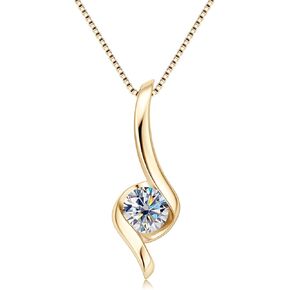 1CT Moissanite Pendant Necklace for Women D Color VVS1 925 Sterling Silver Infinity Chain Necklace Gift for Her Wife Mom Birthday
