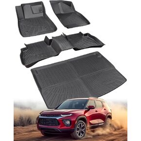CARxion® for Chevy Trailblazer Floor Mats & Cargo Liner 2021-2025 (AWD Only), Custom Fit All-Weather TPE Rubber Carpet 4PC Full Set, Heavy Duty Anti-Slip Protection for 2025 2024 2023 2022 2021 SUVs