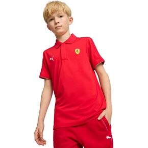 Puma Kid's Scuderia Ferrari Race Cloudspun Polo ، Rosso Corsa SS25 ، Small