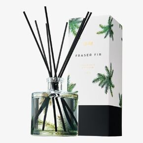 Fraser Fir Diffuser | 7.75 أوقية | ملاحظات العطلة ، شجرة عيد الميلاد ، تنوب غابة ، ومخاريط الصنوبر ، بلسم خشبي العطرية - مجموعة العطور المنزلية تشمل عصي ناشر القصب ، جرة زجاجية للزيت ، هدية جميلة