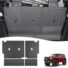 Rear Seat Back Cover Compatible with 2021-2025 Ford Bronco 4 Door All Weather TPE Heavy Duty Backrest Protector Cargo Mat Liner Interior Accessories