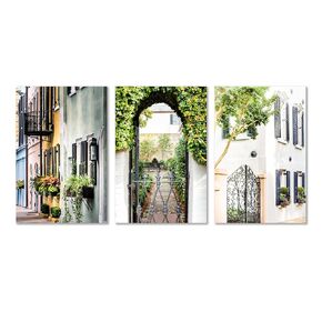 Charleston Art -4x6 inch Print Set of 3 - Unframed Photography- featuring Rainbow Row, Courtyard, Iron Gates, Windows of Charleston