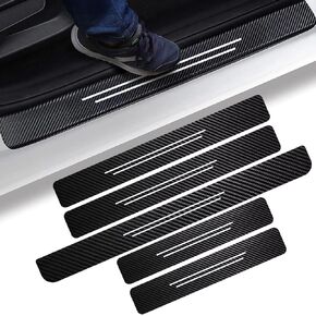 Door sill Protector, Car Door Protector, Carbon Fiber Wrap Scratch Protection (for All car Models) Car Door Edge Guards, Door sill Trim Black (5PC)
