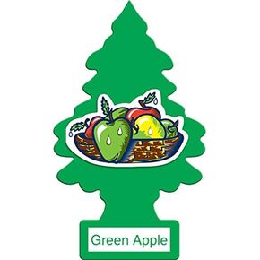 LITTLE TREES Car Air Freshener | Hanging Paper Tree for Home or Car | Green Apple | 6 Pack