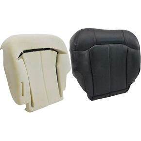 SecosAutoparts Driver Side Foam Cushion & Bottom Leather Replacement Seat Cover Dark Gray Compatible with Chevy Silverado Tahoe Avalanche Suburban Compatible with GMC Sierra Yukon 1999 2000 2001 2002