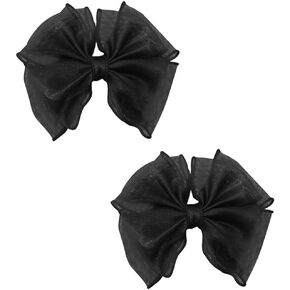 2 PCS Large Size Tulle Bows Detachable Bow Shoe Clips Shoe Decorations