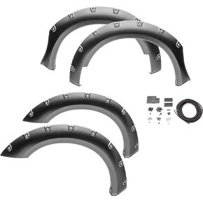 Bushwacker OE Style Factory Front & Rear Fender Flares | 4-Piece Set, Black, Smooth Finish | 40926-02 | Fits 2007-2013 GMC Sierra 1500/2500 HD/3500 HD w/ 6.6' or 8.1' Bed (Excludes Dually)