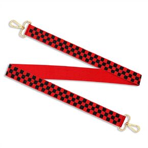 Game Day Beaded Purse Strap Crossbody Bag Strap Red Black Blue Plaid Straps for Stadium Approved Clear Bag Concert Handbag