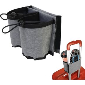2 in 1 Luggage Cup Holder for Travel - Hands-Free Drink Holder for Suitcase Holds Two Cups of Coffee & Travelers - Ideal for on-The-go Travelers, Easy-to-Carry Design for All