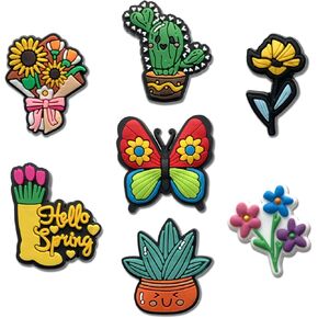Flowers Sunflower Daisy Shoe Charms Fit for Croc Clog Sandals Decoration, Plants Shoe Charms for Party Favor
