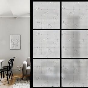 فيلم خصوصية نافذة فيلم زجاجية زجاجية ديزخرية 17.7 "× 78.7" تغطي فيلم Windows for Privacy Door Front Door Home 3D Static Cling Finyl Sticker UV Blackout Window Window For House