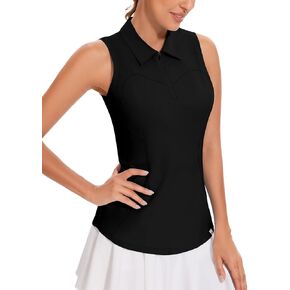 Soneven Women's Sleeveless Golf Shirts 1/4 Zip Tennis Polo Shirt Moisture Wicking Tank Tops Athletic Shirt