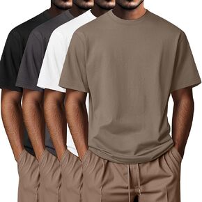 Neer 4 Pack Men's Big and Tall Shirts Summer Cotton Short Sleeve Tee Crew Neck Casual Top Basic Oversize T Shirts