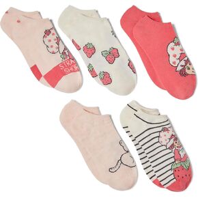 Strawberry Shortcake Women's 5 Pack No Show Ankle Socks