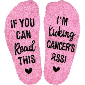 I'm Kicking Cancer Socks, Breast Cancer Gifts For Women, Terminal Chemo Comfort Gifts Package, Inspirational Christmas, Birthday Presents For Chemotherapy, Stocking Stuffers For Cancer Patients Female