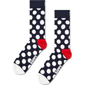 Happy Socks Fun Classic Styles-Geometric, Dot, Stripes- Made with Sustainable Organic Cotton- Single Packs