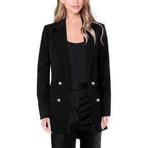 VFSHOW Womens Work Business Blazers Open Front Notch Lapel Double Breasted Office Back Slit Pockets Jackets Blazer