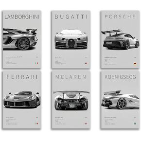 CSLGQGV CAR POSTER VINTAGE CARING CAR WART ART SUPERCAR CANVAS PRINGS FOR MEN ROOM PICTS GUYS RAMOR ROOM ROMOMERICES DECORD DECORT OFFICE (غير مؤلف ، 8 × 10 بوصات ، 6 مساءً)