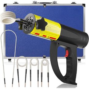 Induction Heater Bolt Removal, 1500W 110V Magnetic Induction Heater Kit with 4 Coils, Hand Held Heater for Rusty Screw Removing, Automotive Flameless Heat Induction Tool (4 Coils, Aluminum Box)