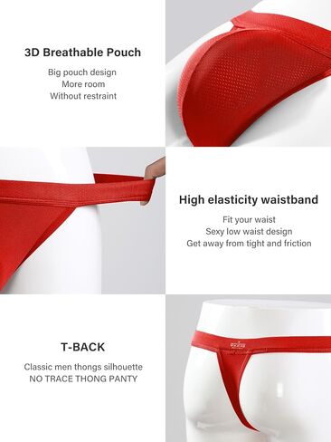 Arjen Kroos Men's Thong Underwear Sexy Mesh G-String Brief Butt-Flaunting Tagless Underpants in Kuwait
