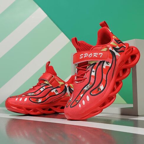 Jakcuz Kids Sneakers for Boys Girls Athletic Gym Tennis Shoes Lightweight Comfortable Kids Children Casual in Kuwait