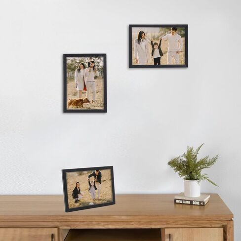 إطار صورة خشبي مقاس 8 × 10 من خشب البلوط مكون من 4 قطع إطار صور خشبي بلون الخشب الطبيعي مع زجاج شبكي للتركيب على الحائط أو عرض الطاولة in Kuwait