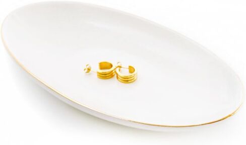 HANKOR Ceramic Key Bowl for Entryway Table, 7 x 4 Key Dish Tray Catch All Bowl, Small Decorative Bowl for Key Jewelry Ring, White in Kuwait