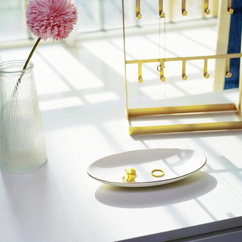 HANKOR Ceramic Key Bowl for Entryway Table, 7 x 4 Key Dish Tray Catch All Bowl, Small Decorative Bowl for Key Jewelry Ring, White in Kuwait