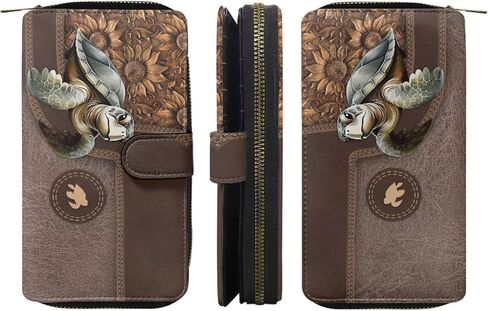 COEQINE Ladies Wallets Pink Leopard Heart Black Printed Leather Phone Long Clutch Purses Check Coin Change Holder in Kuwait