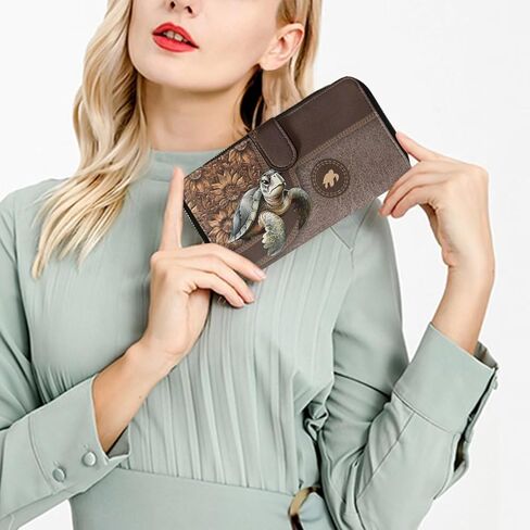 COEQINE Ladies Wallets Pink Leopard Heart Black Printed Leather Phone Long Clutch Purses Check Coin Change Holder in Kuwait