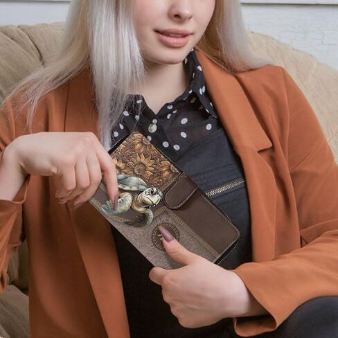 COEQINE Ladies Wallets Pink Leopard Heart Black Printed Leather Phone Long Clutch Purses Check Coin Change Holder in Kuwait