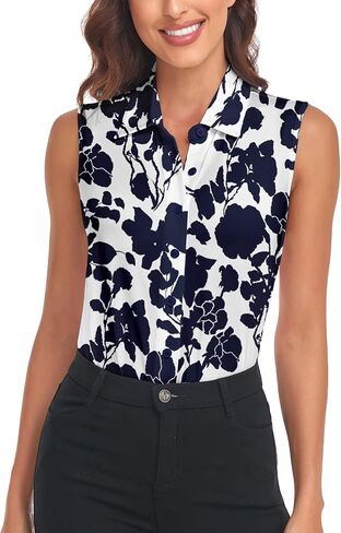 Soneven Women's Sleeveless Golf Shirts Collared Button Down Shirt Quick Dry Tank Tops in Saudi Arabia