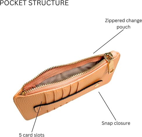 Jen & Co. Saige Wallet ، Rose Gold - Slim Wallet للنساء ، حامل بطاقة الائتمان المدمجة مع فتحات البطاقات ، محافظ صغيرة in Saudi Arabia