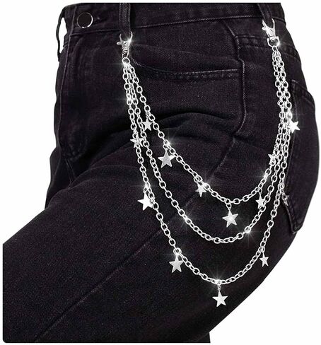 سلاسل Tgirls Stars Pant للنساء رجال Hip Hop Punk Pocket Chain Syng Layslish Sain in Saudi Arabia