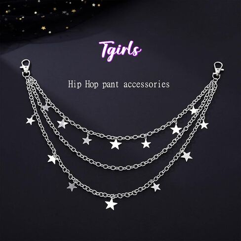 سلاسل Tgirls Stars Pant للنساء رجال Hip Hop Punk Pocket Chain Syng Layslish Sain in Saudi Arabia