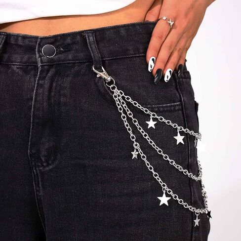 سلاسل Tgirls Stars Pant للنساء رجال Hip Hop Punk Pocket Chain Syng Layslish Sain in Saudi Arabia