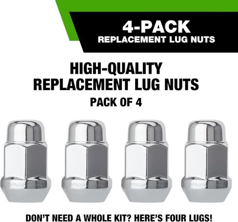 DPAccessories Chrome M12x1.50 Lug Nuts | Closed End Bulge Acorn | 36mm (1.4") Tall | 19mm (3/4") Hex | Set of 20 | D3116-HT-2305/20 in Kuwait