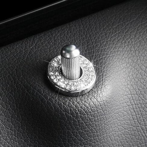 4PCS Bling Car Door Lock Cover Sticker, Crystal Rhinestone Vehicle Door Lock Pull Rod Bolt Decoration Caps, Sparkly Interior Door Lock Pin Cover, Universal Automotive Accessories (White) in Kuwait