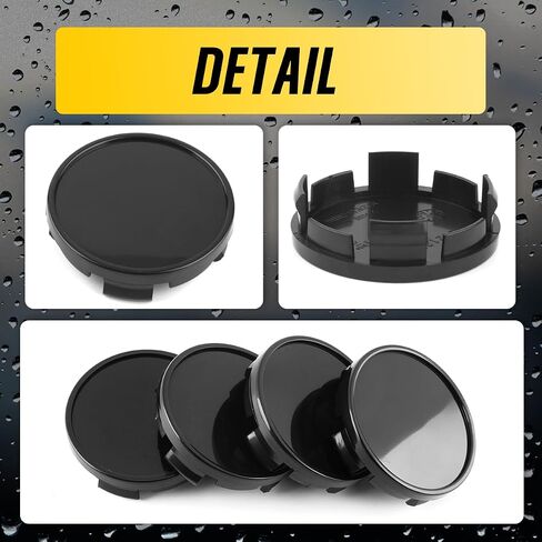 4Pcs Wheel Center Caps for Dodge/Chevrolet Jeep Lexus Wheel Rim Outer 63mm(2.48in) Inner 59mm(2.32in) Black Hub Caps in Saudi Arabia