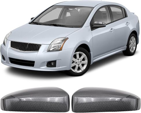 Gloss Black Side Wing Mirror Cover Cap Compatible with 2007 2008 2009 2010 2011 2012 Nissan Sentra in Saudi Arabia