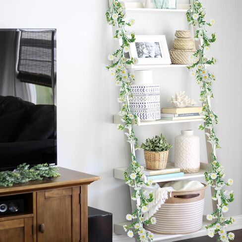 Silk Flower Garland Artificial Sunflower Garland Fake Hanging Vines with Daisy Flowers for Wall Home Party Wedding Indoor Outdoor Spring Decor in Kuwait